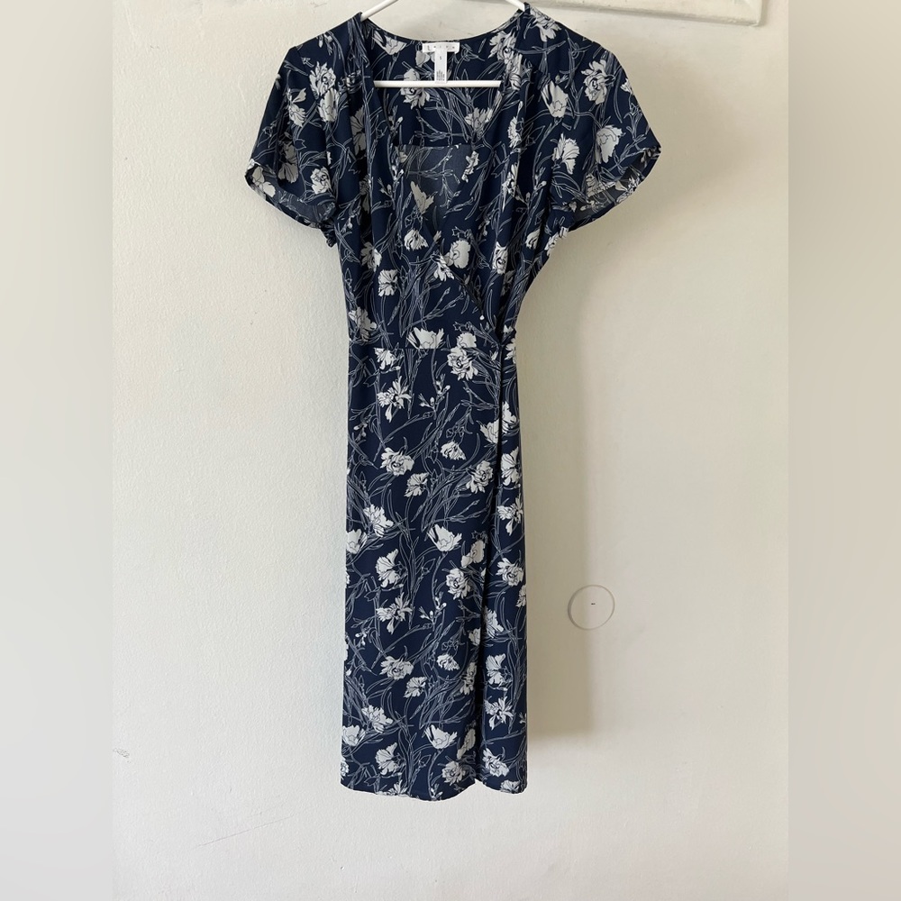 Leith blue floral midi dress